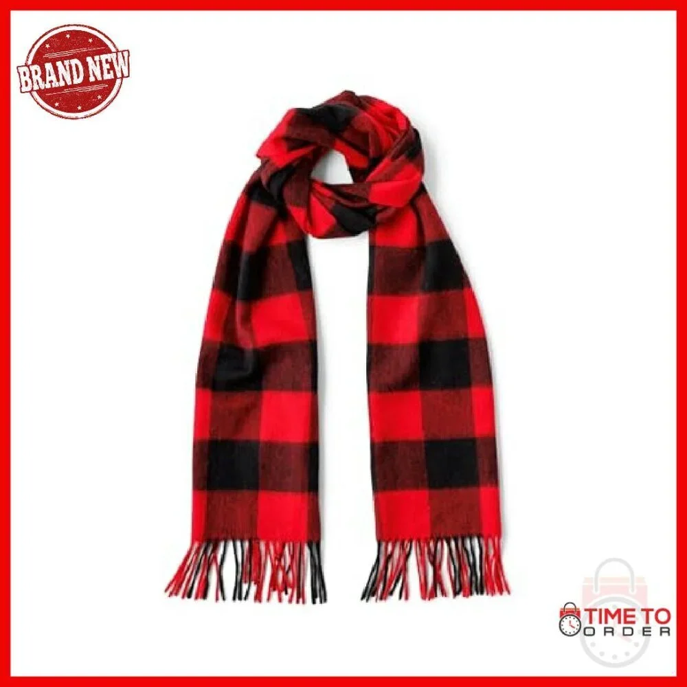 100% Pure Cashmere Winter Scarf, 66x12 Inches, Pill-Resistant Luxury